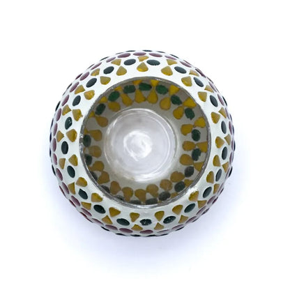 Mosaik glas fyrfads lysestage