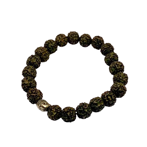 Rudraksha armbånd mørk - herrestørrelse Rudraksha armbånd mørk - herrestørrelse