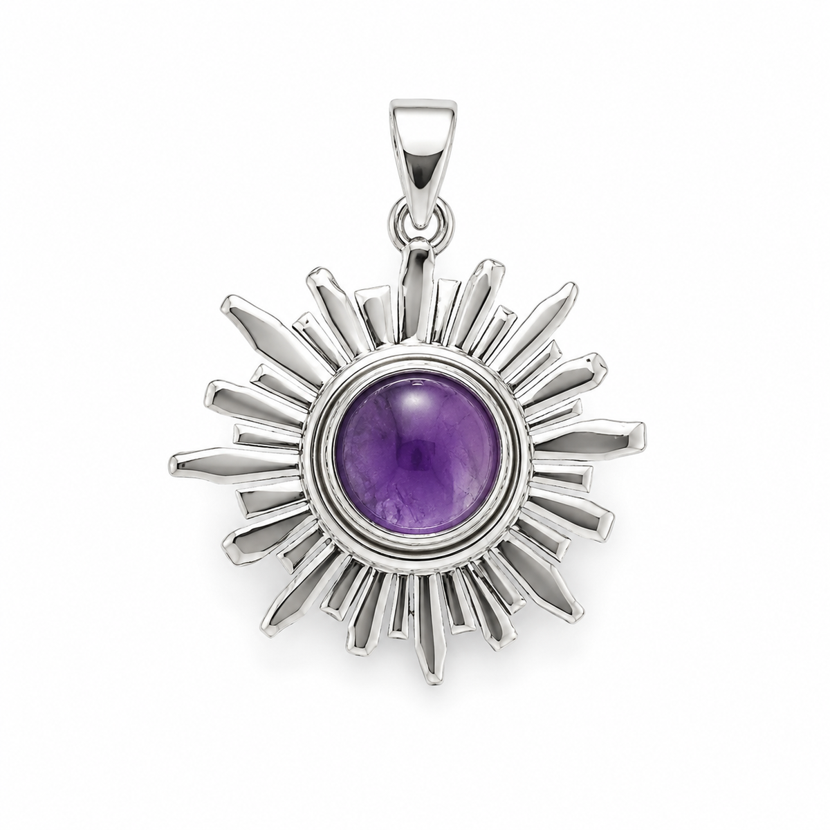 Krone Chakra vedhæng | 925 Sterling Sølv og ametyst Krone Chakra vedhæng | 925 Sterling Sølv og ametyst