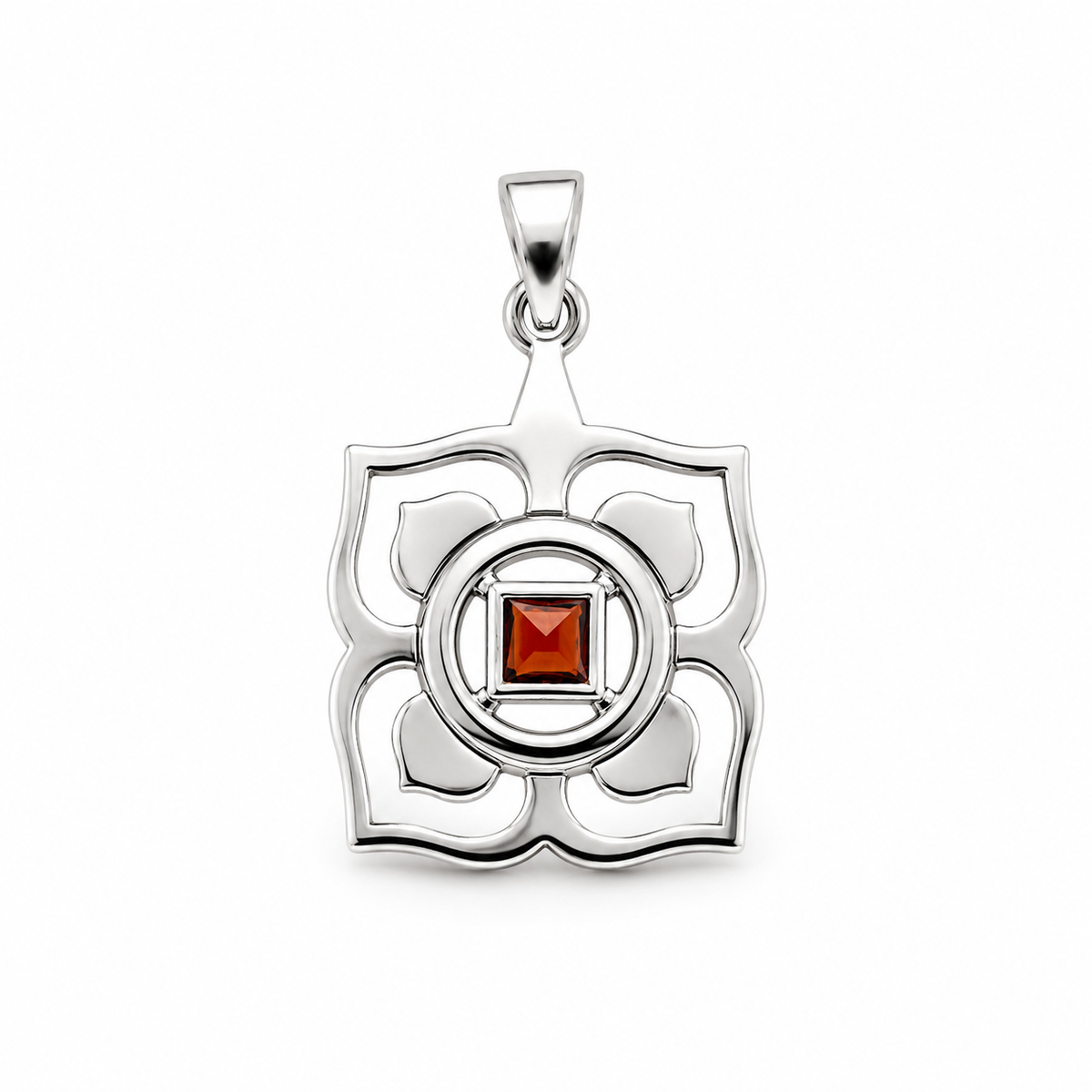 Rod Chakra vedhæng | 925 Sterling Sølv og granat Rod Chakra vedhæng | 925 Sterling Sølv og granat