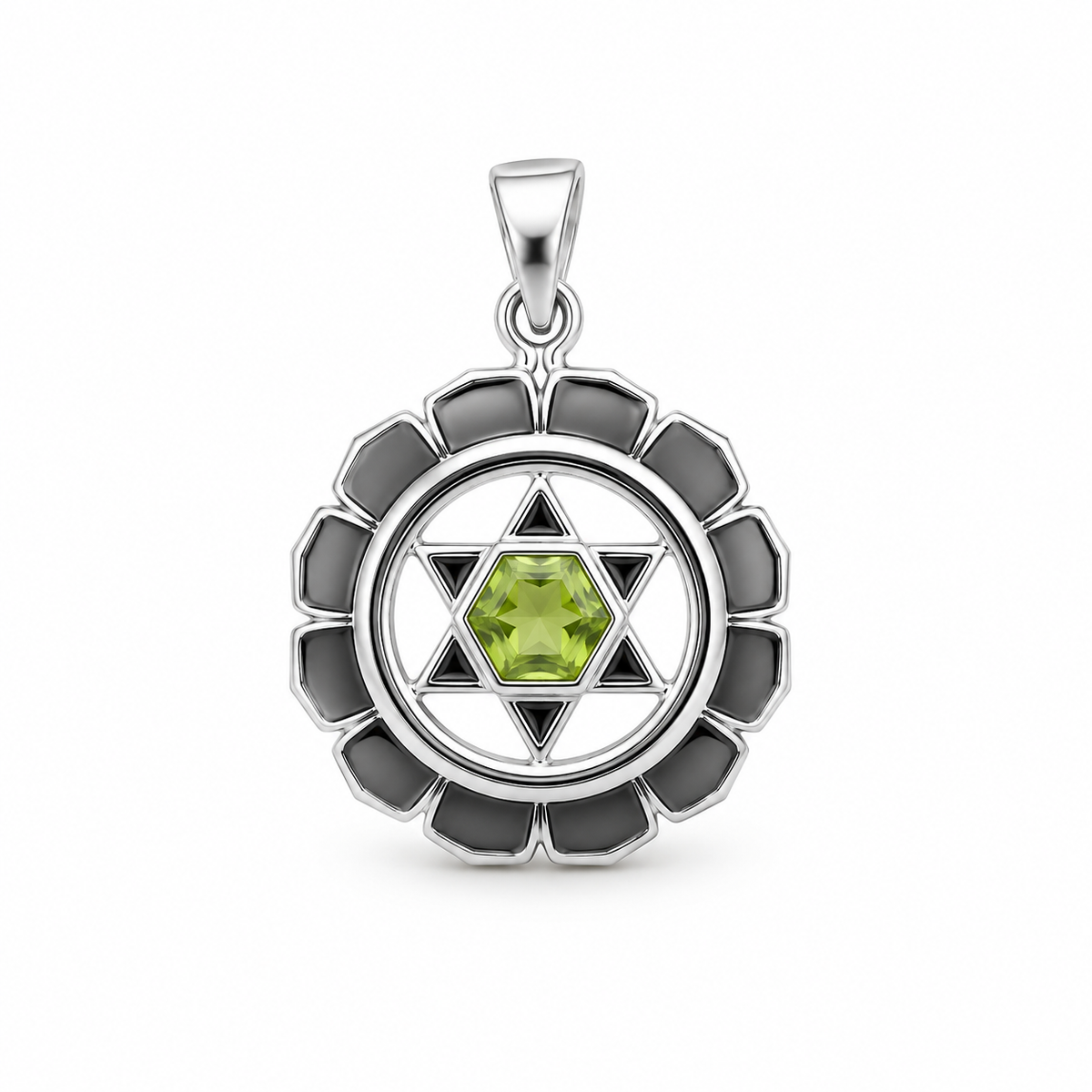 Hjerte Chakra vedhæng | 925 Sterling Sølv og Peridot Hjerte Chakra vedhæng | 925 Sterling Sølv og Peridot