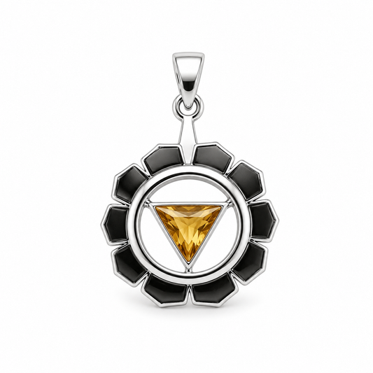 Billede af Solar Plexus vedhæng | 925 Sterling Sølv og Citrin