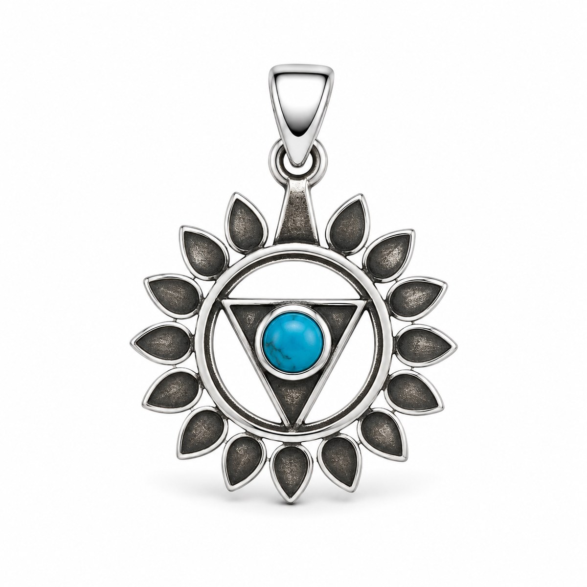 Hals Chakra vedhæng | 925 Sterling Sølv og turkis Hals Chakra vedhæng | 925 Sterling Sølv og turkis