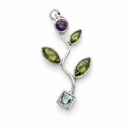 Magic flower vedhæng | 925 Sterling Sølv og 5 krystaller