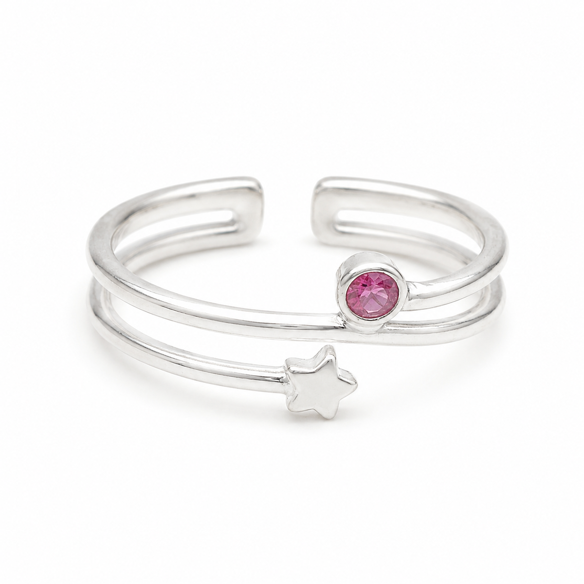 Rubin og stjerne fingerring | 925 Sterling Sølv og rubin Rubin og stjerne fingerring | 925 Sterling Sølv og rubin