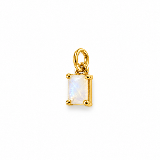 Billede af Moonstone charm – 18k forgyldt sølv vedhæng