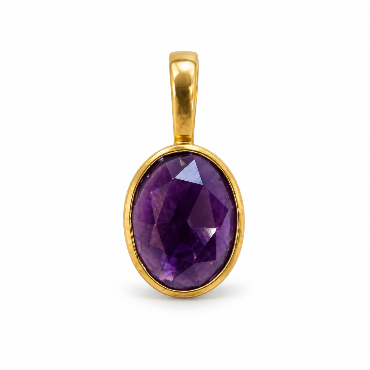 Ametyst Rose cut charm – 18k forgyldt sølv vedhæng Ametyst Rose cut charm – 18k forgyldt sølv vedhæng