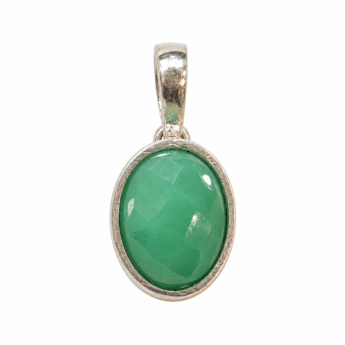Chrysoprase Rose cut charm – 925 sølv vedhæng Chrysoprase Rose cut charm – 925 sølv vedhæng