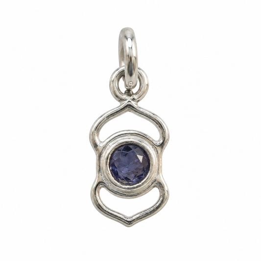 Billede af Iolit pande chakra charm – 925 sølv vedhæng