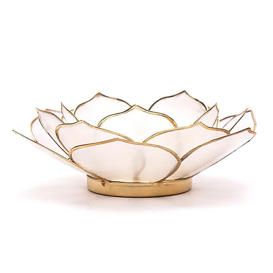 Billede af Hvid Lotus lysestage i Capiz skaller 13,5 cm | gentle