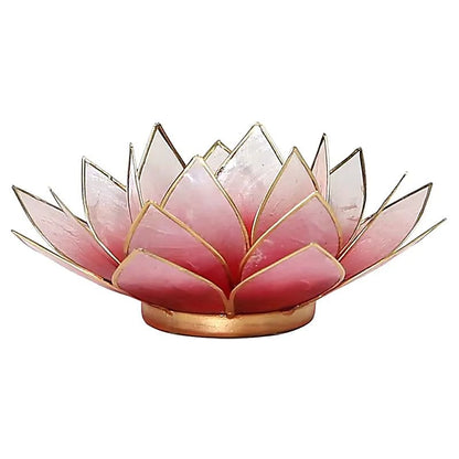 Pink Lotus lysestage i Capiz skaller 13,5 cm