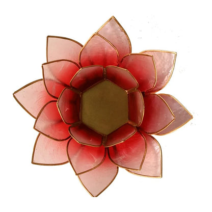 Pink Lotus lysestage i Capiz skaller 13,5 cm
