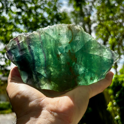 Regnbue fluorit bjerg - 19 cm