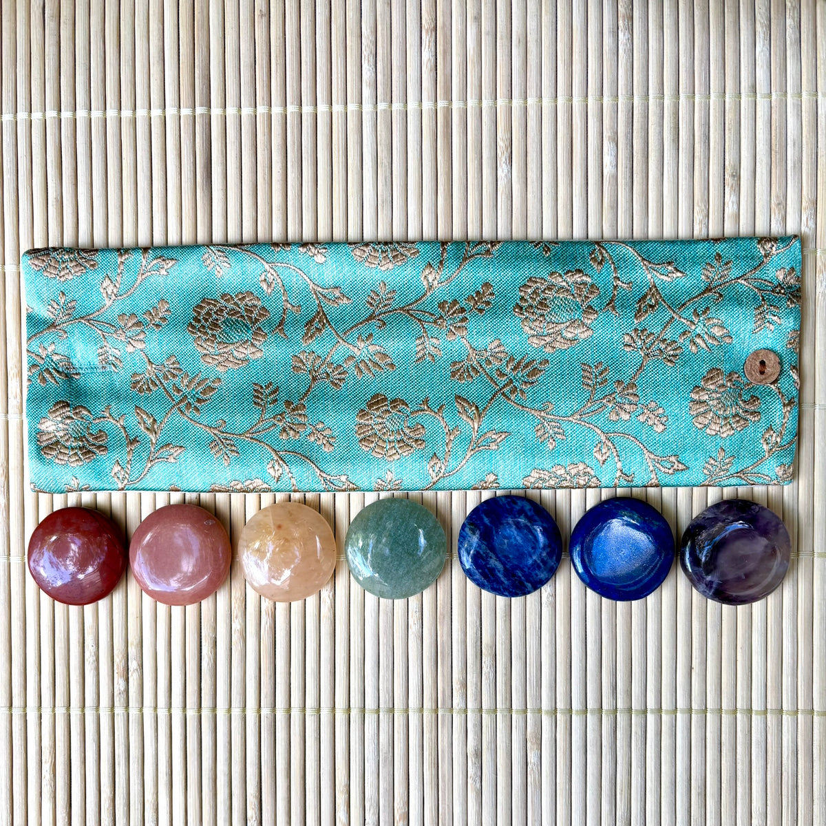 Turquoise Gold Flowers - Intention Wristband Turquoise Gold Flowers - Intention Wristband