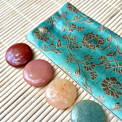 Turquoise Gold Flowers - Intention Wristband