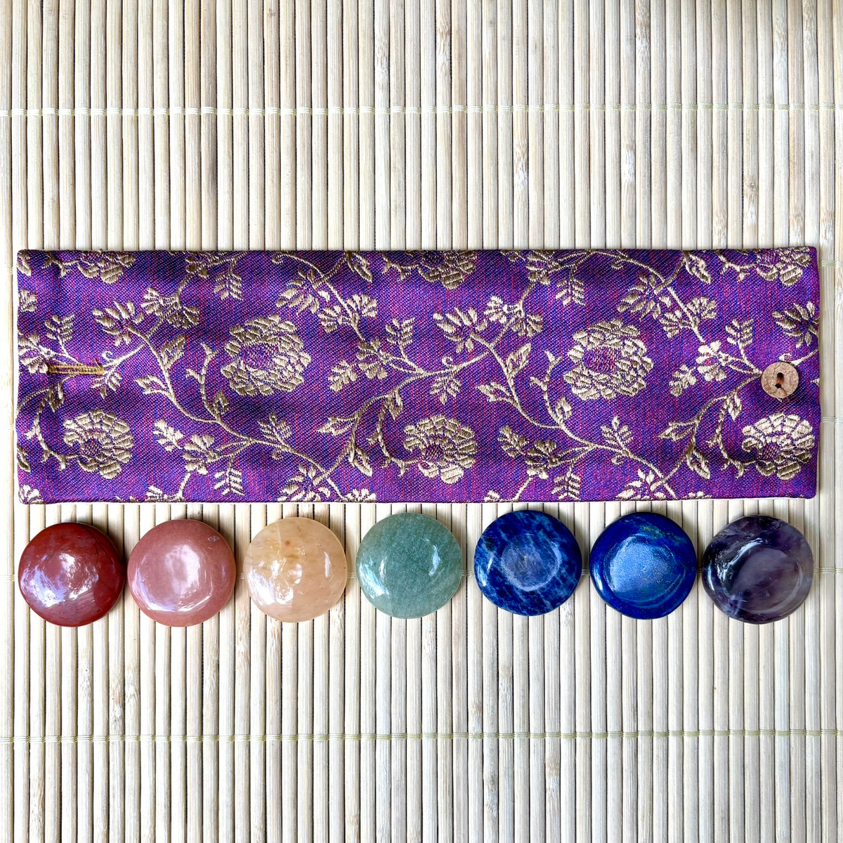 Purple Gold Flowers - Intention Wristband Purple Gold Flowers - Intention Wristband