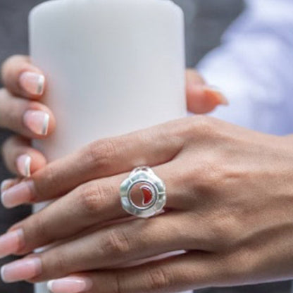 Sacral Chakra fingerring | 925 Sterling Sølv og Karneol