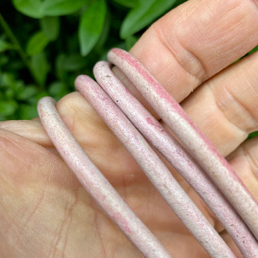 Billede af Rund Lædersnor vintage pink - 5 mm, lb.m.
