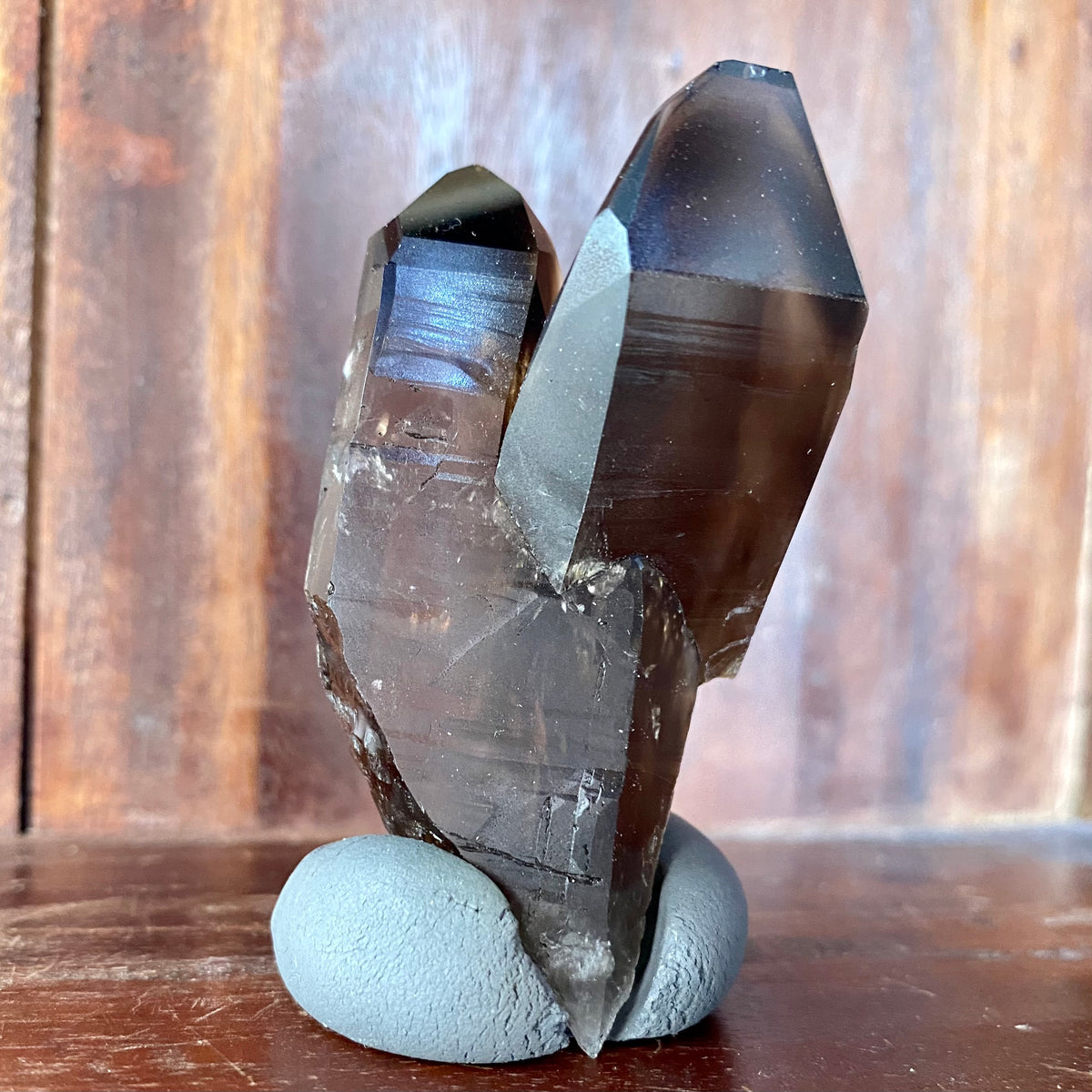 Røgkvarts dobbelt spids fra Malawi Røgkvarts dobbelt spids fra Malawi