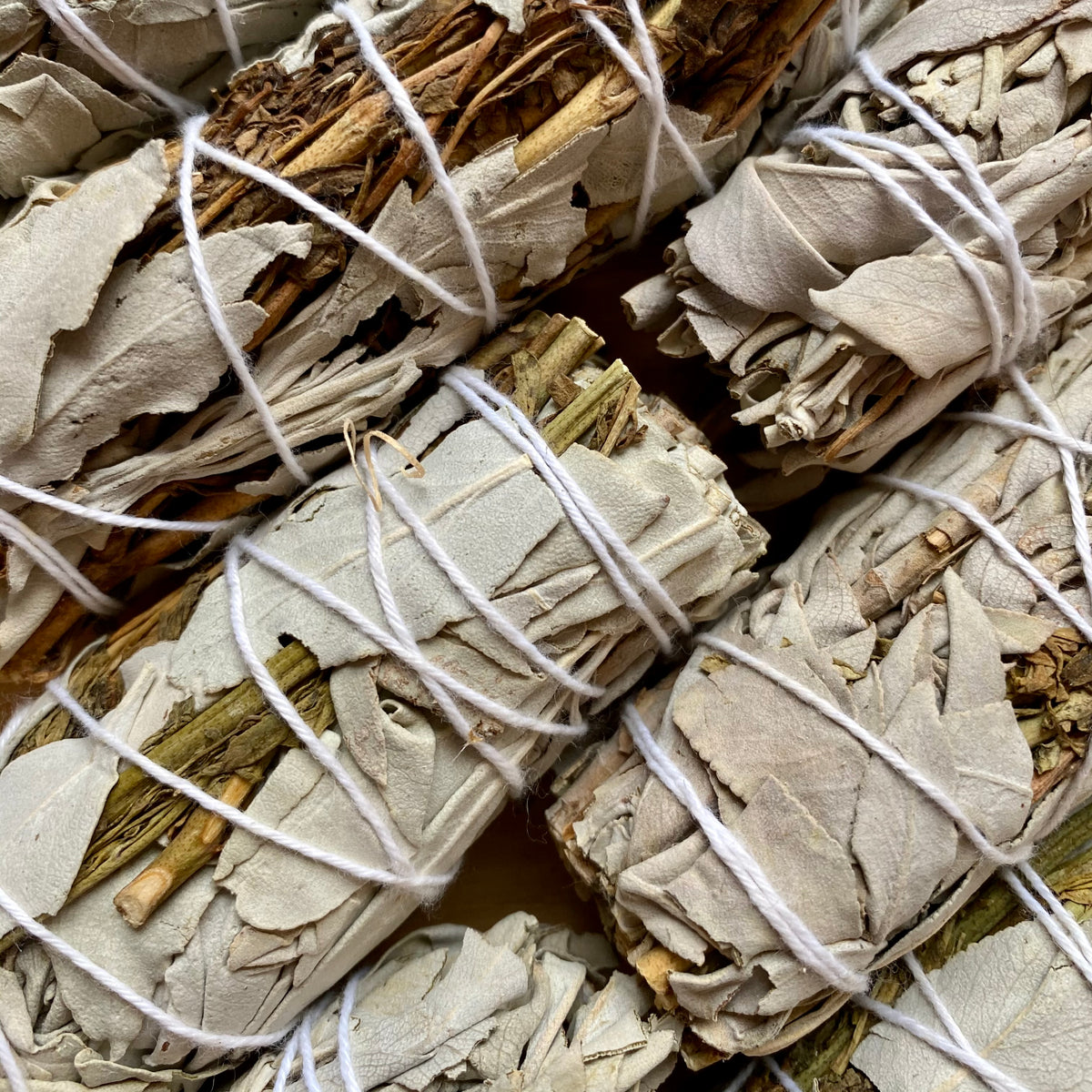 Hvid Salvie og Ruda - rens dine krystaller - smudge stick Hvid Salvie og Ruda - rens dine krystaller - smudge stick